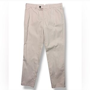 BRUNELLO CUCINELLI Cream Flat Front Trousers Italian Fit 40x31